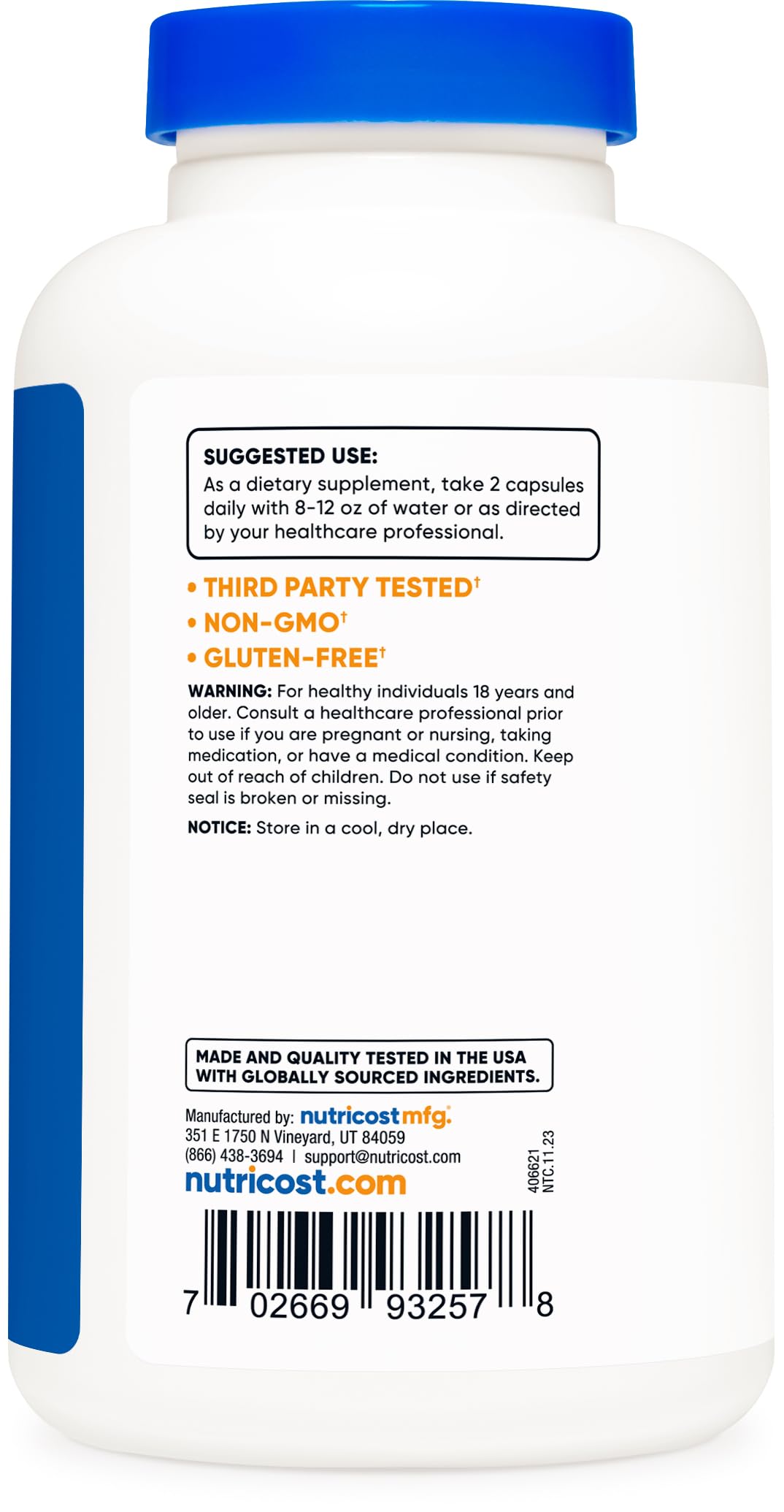 Nutricost L-Citrulline 1500mg, 180 Capsules - 750mg Per Capsule, Gluten Free, Non-GMO, Packaging May Vary