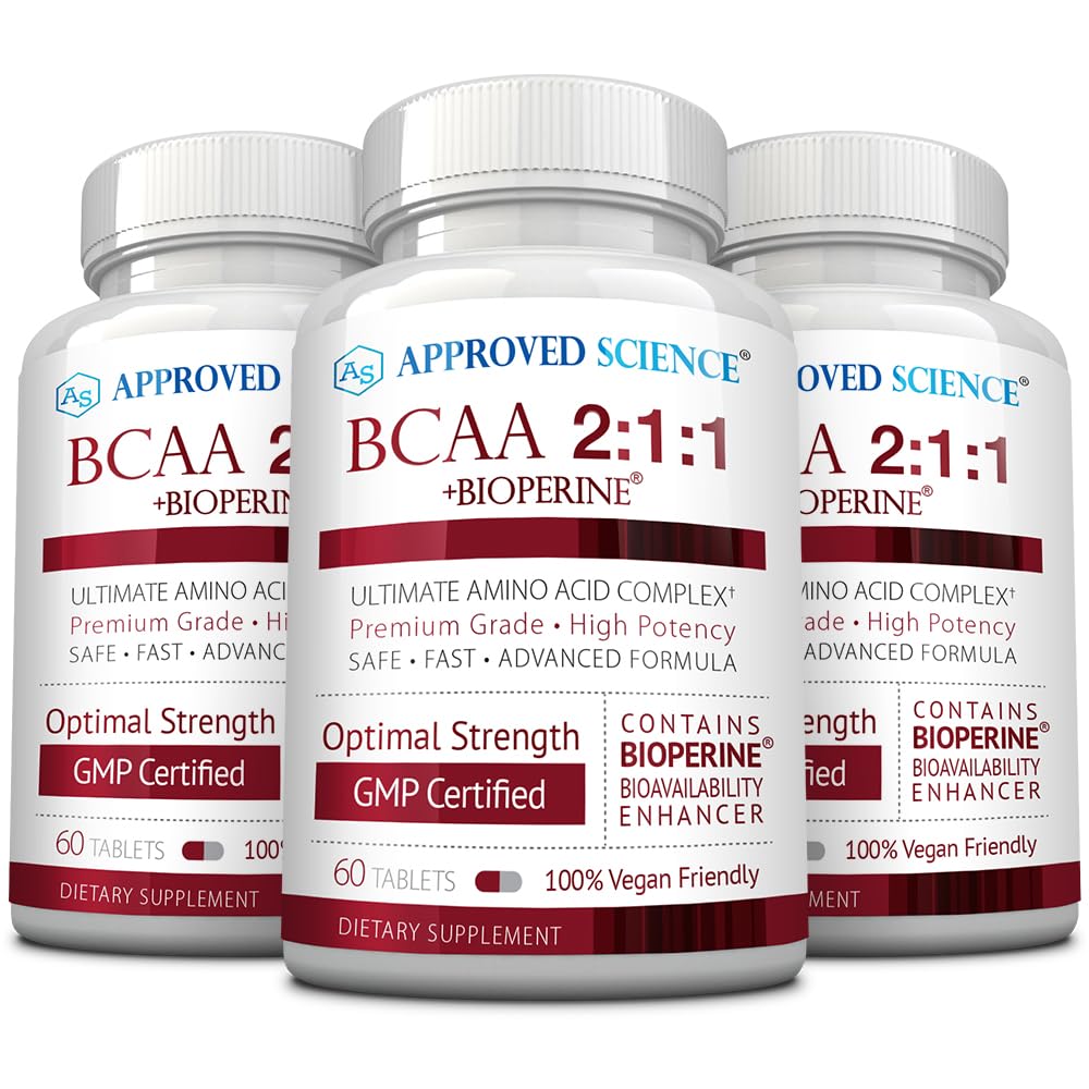 Approved Science BCAA Supplement - 180 Tablets - 2400mg - Increase Performance and Enhance Muscle Development - L-Leucine, L-Isoleucine, L-Valine - Made in USA, Non-GMO