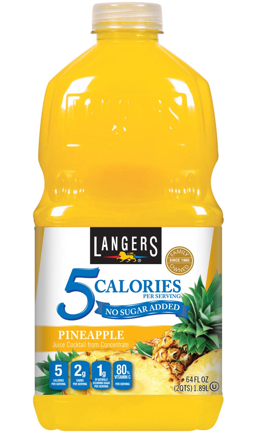 Langers 5 Cal Pineapple Juice Cocktail 64fl oz Pack of 8