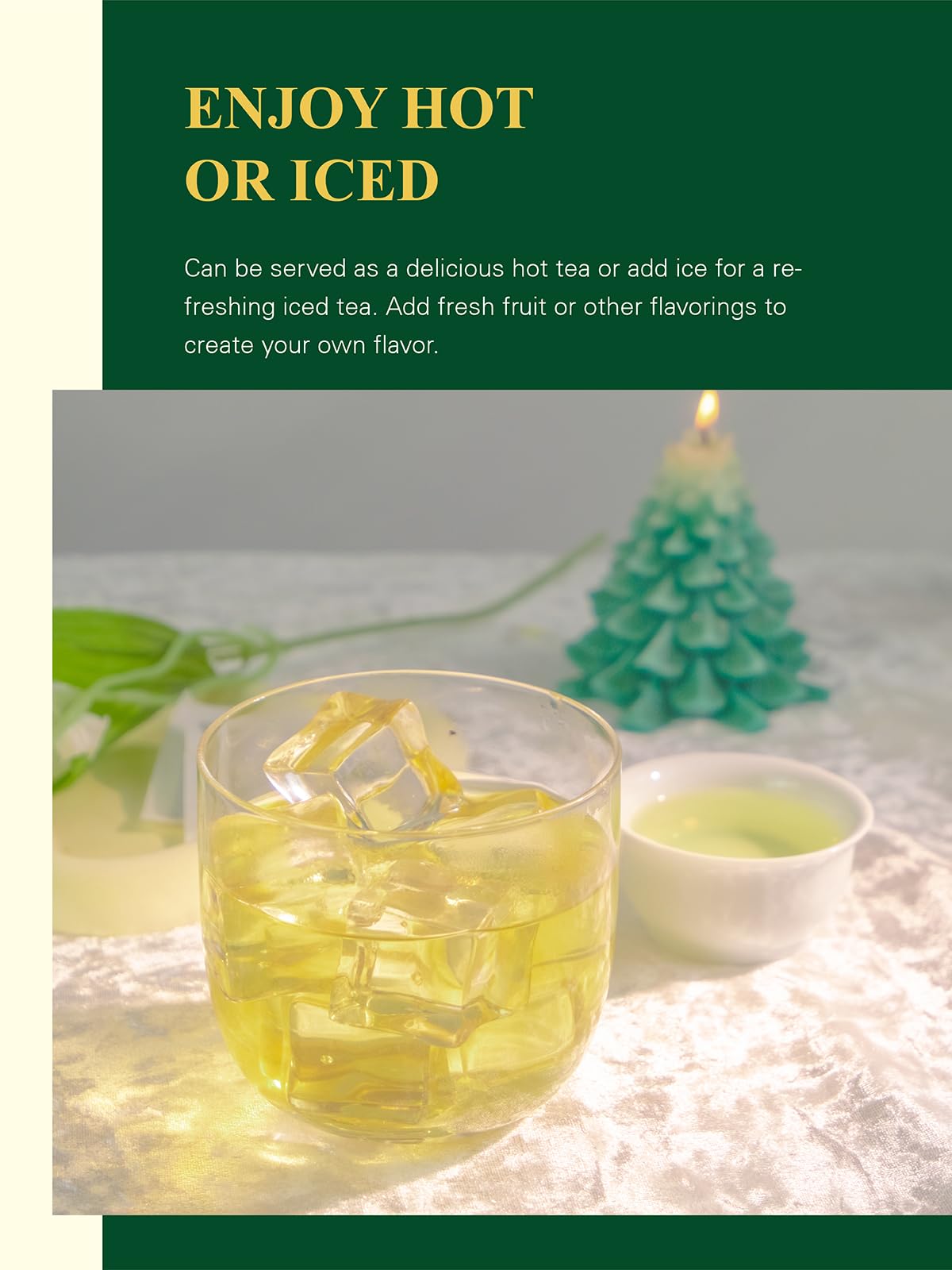 GLDNT Organic Sencha Tea Bags Natural Organic Sencha Green Tea Fresh Smooth Flavor Iced Hot Tea 100 Count