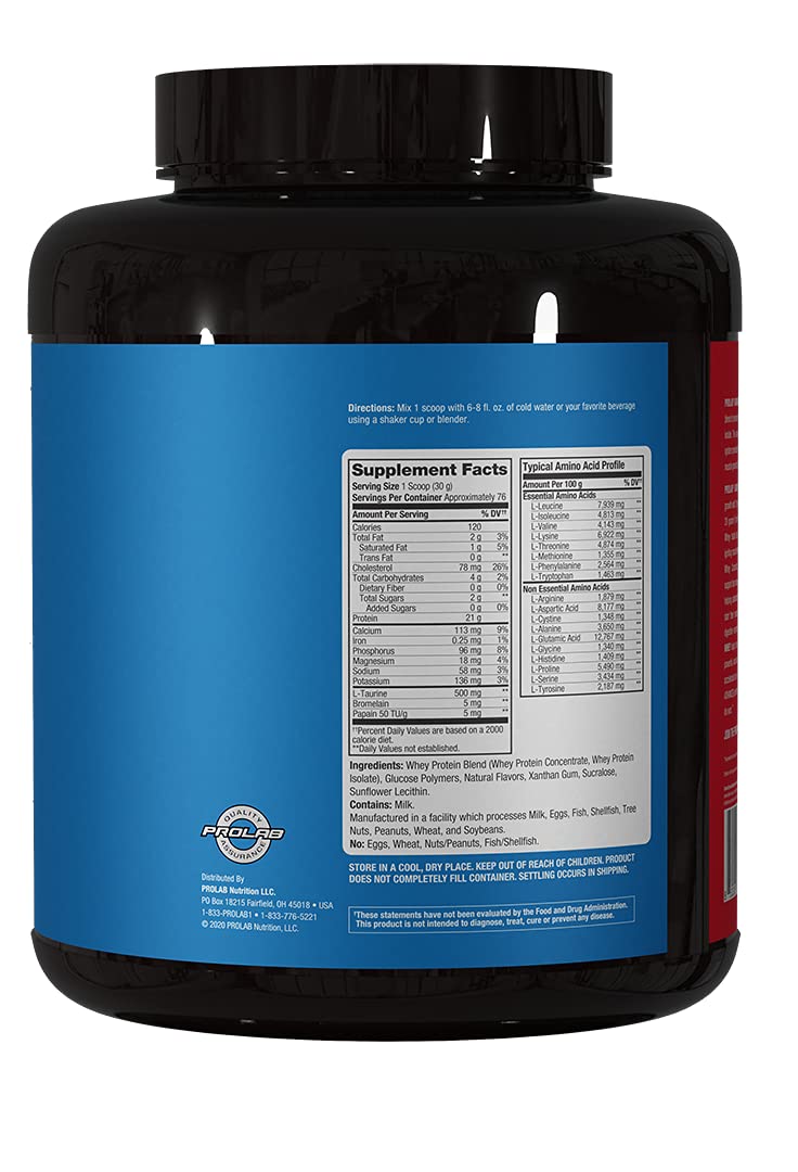 ProLab Advanced Essential Whey-Blend of Premium Whey Concentrate and Ultra Pure Whey Isolate Protein - BCAAs & Natural Enzymes (Vanilla Donut, 5 LB)