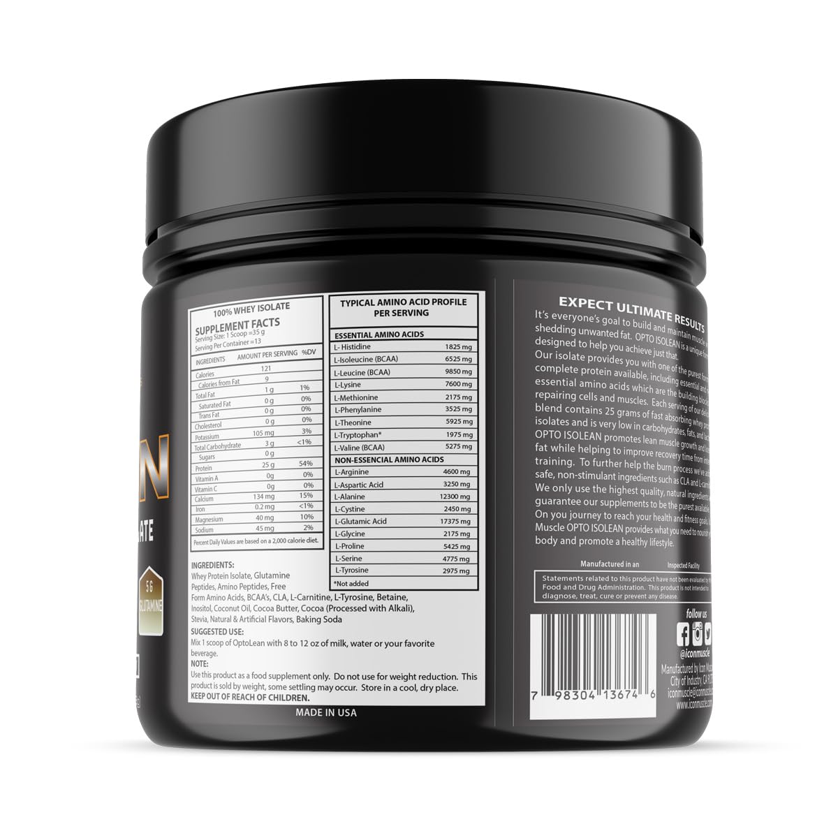 Icon Muscle Isolean Whey Protein Isolate Powder, Vanilla, Chocolate, Strawberry, Cookies & Cream, Salted Caramel, Chocolate Mint, Chocolate Peanut Butter, 1 Pound (Chocolate Peanut Butter)