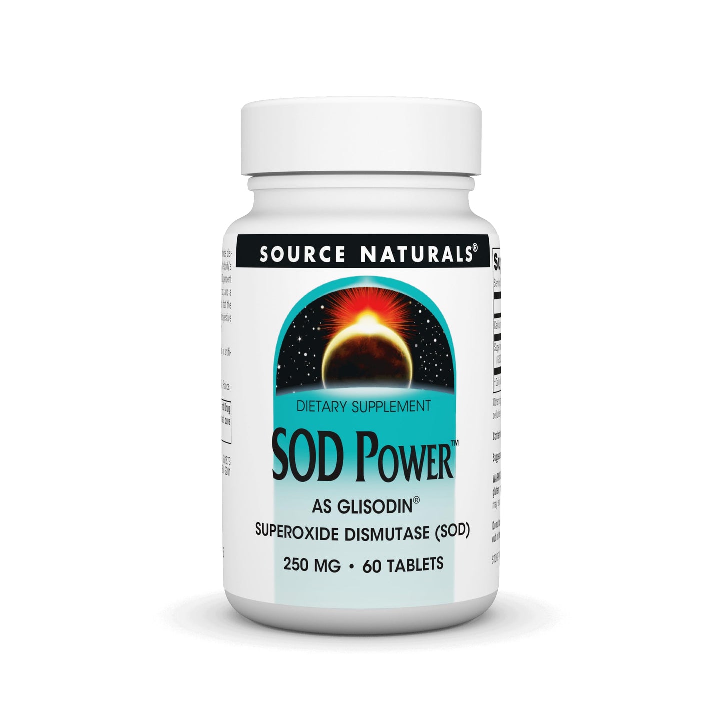 Source Naturals SOD Power As Glisodin Superoxide Dismutase Nutricosmetic Supplement 250mg - 60 Tablets