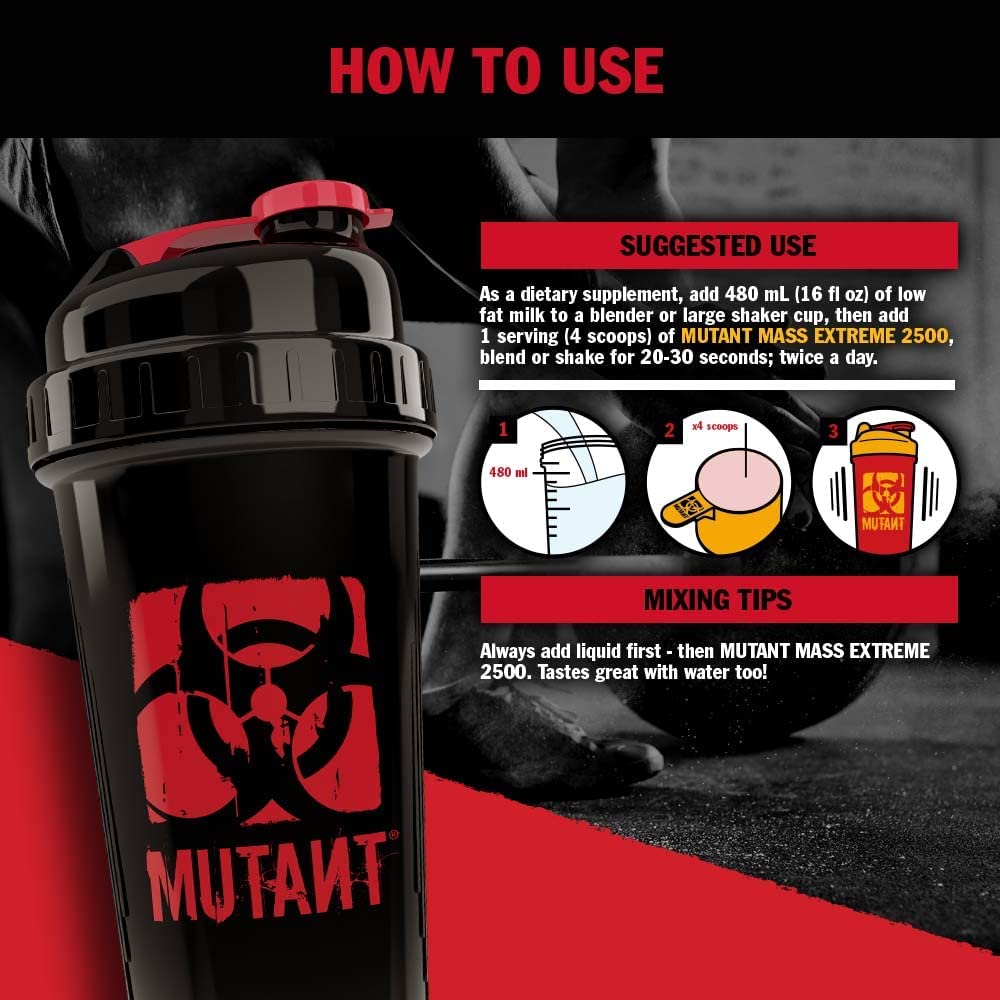 Mutant Mass Extreme Gainer - Whey Protein Powder - Build Muscle Size and Strength - High Density Clean Calories (Jacked Berry Blast, 6 lbs)