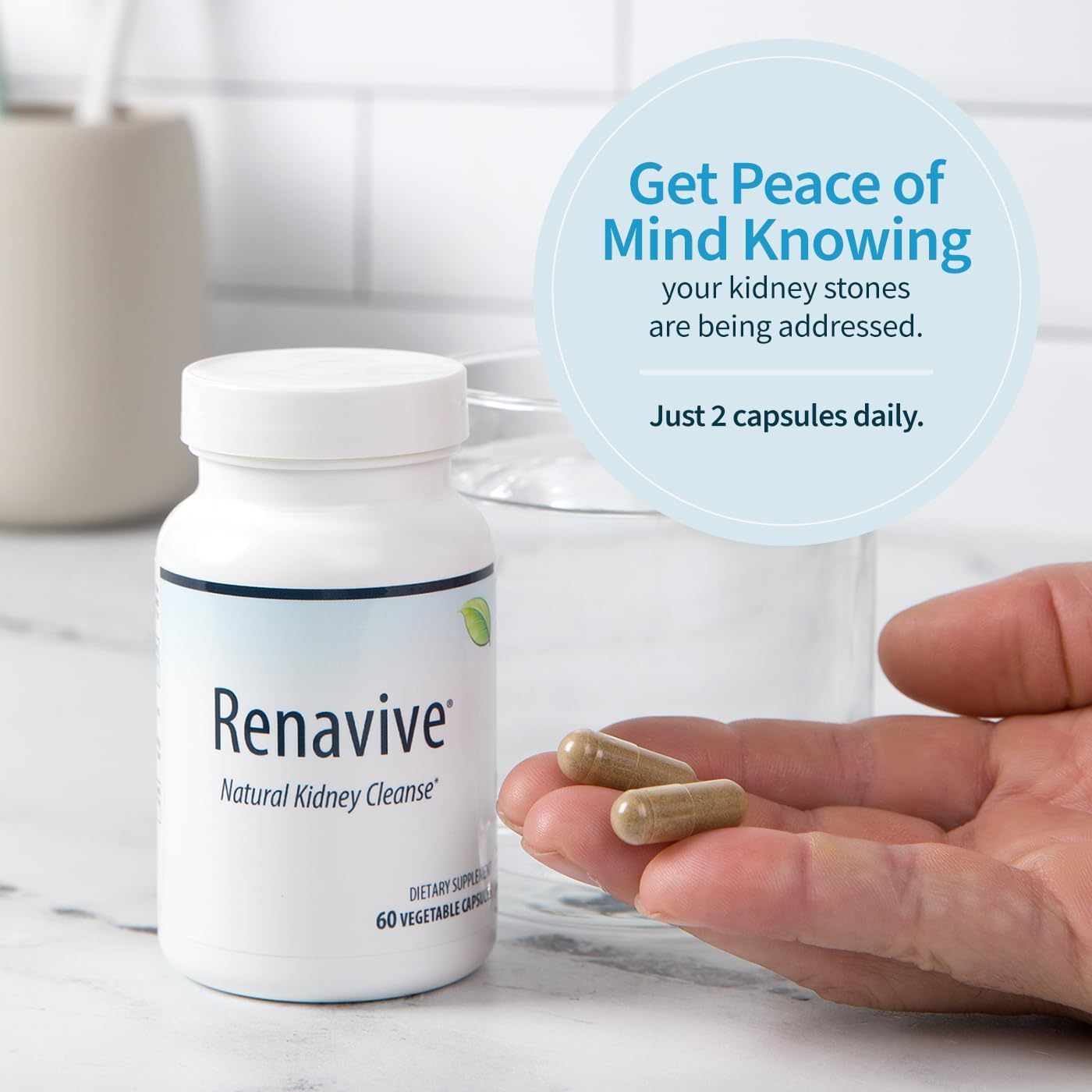 Renavive - Natural Kidney Cleanse | Eliminate & Protect Against Stones | Flush Impurities & Clear System | Support Kidney Health & Function | Chanca Piedra, Celery & More | 60 Capsules - 3 Pack