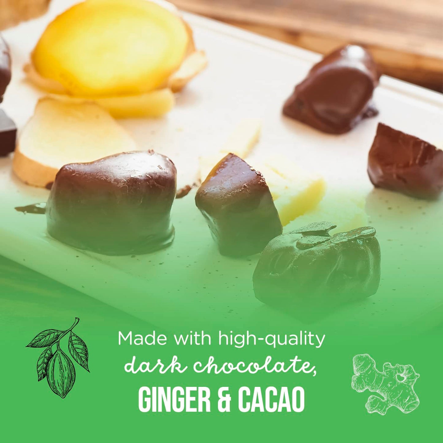 Fuel By Nature Dark Chocolate Covered Ginger Delicious Candied Ginger AllNatural Chocolate Candy Healthy Snack with No Artificial Flavors or Colors Resealable Bag 1 lb