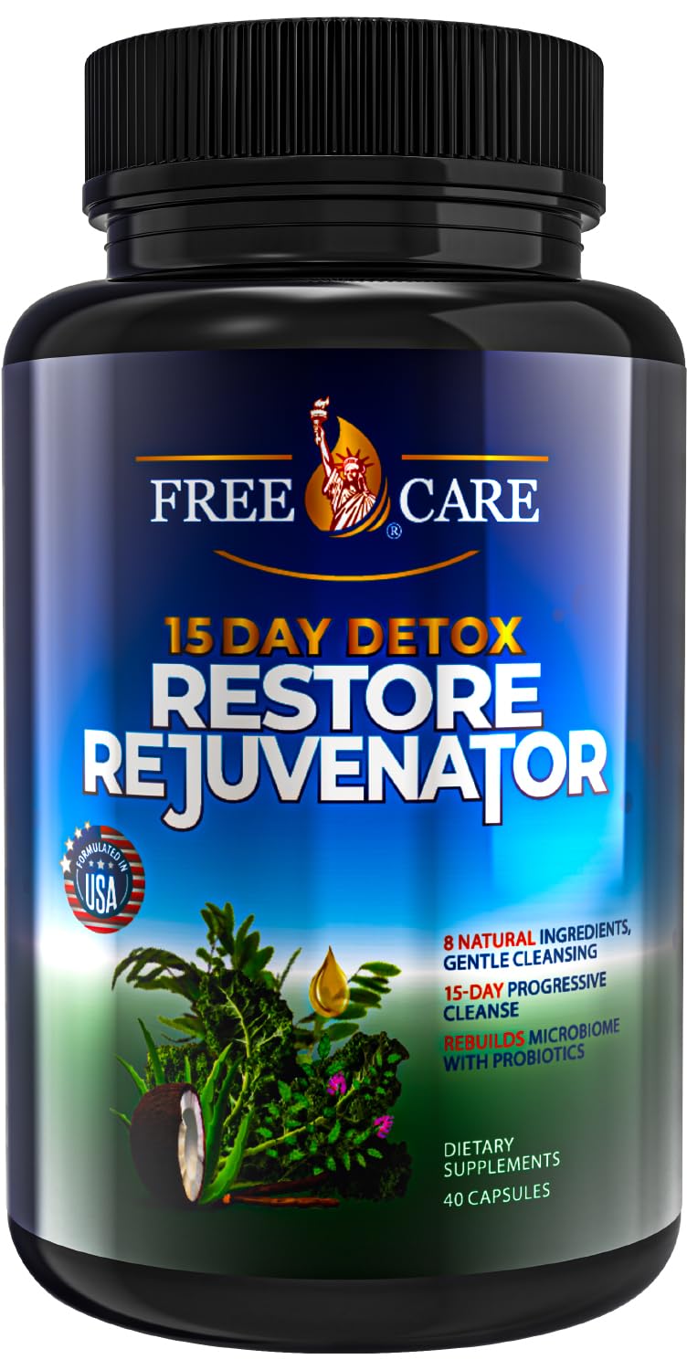 FreeCare Colon Cleanse 15+5Day Upgrade,Advanced Gut Cleanse Detox for Women & Men Fast Natural Laxative for Constipation Relief with Cascara Sagrada, Psyllium Husk, Senna Leaf & Probiotics, Non-GMO