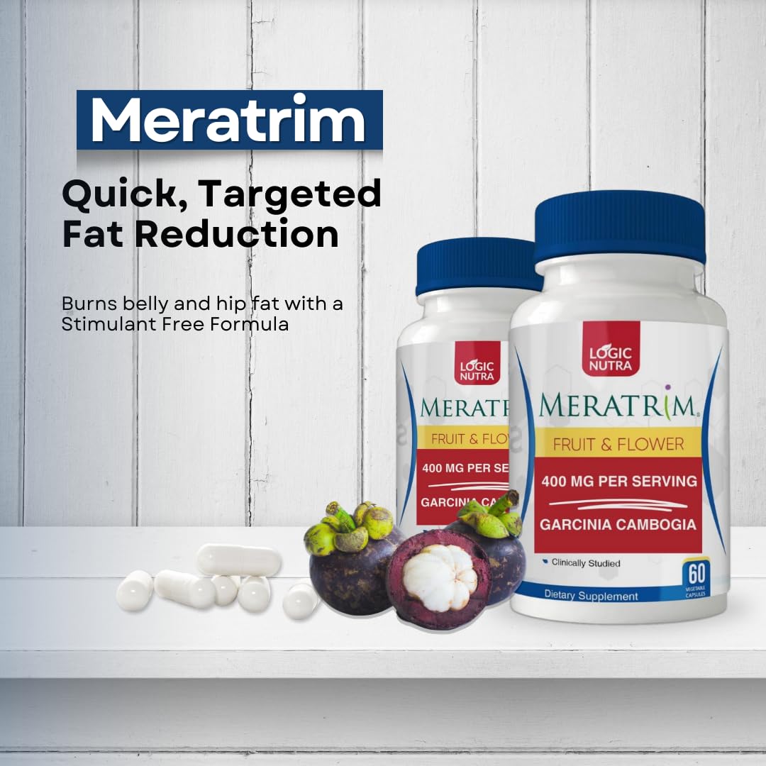 Logic Nutra Meratrim Proprietary Blend 400 mg - Garcinia Mangostana (Fruit Rind) Extract - Stimulant Free - 60 Vegetable Capsules