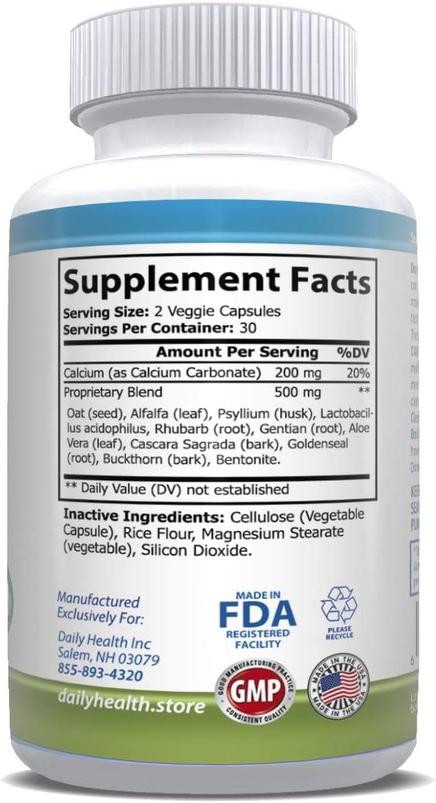 Life Tree Purify Intestinal Support Plus Daily Colon Cleanse Detoxify Kit 60 Capsules with 2 fl oz Tincture Formulation - Lactobacillus acidophillus - Natural Herbal for Digestive Health