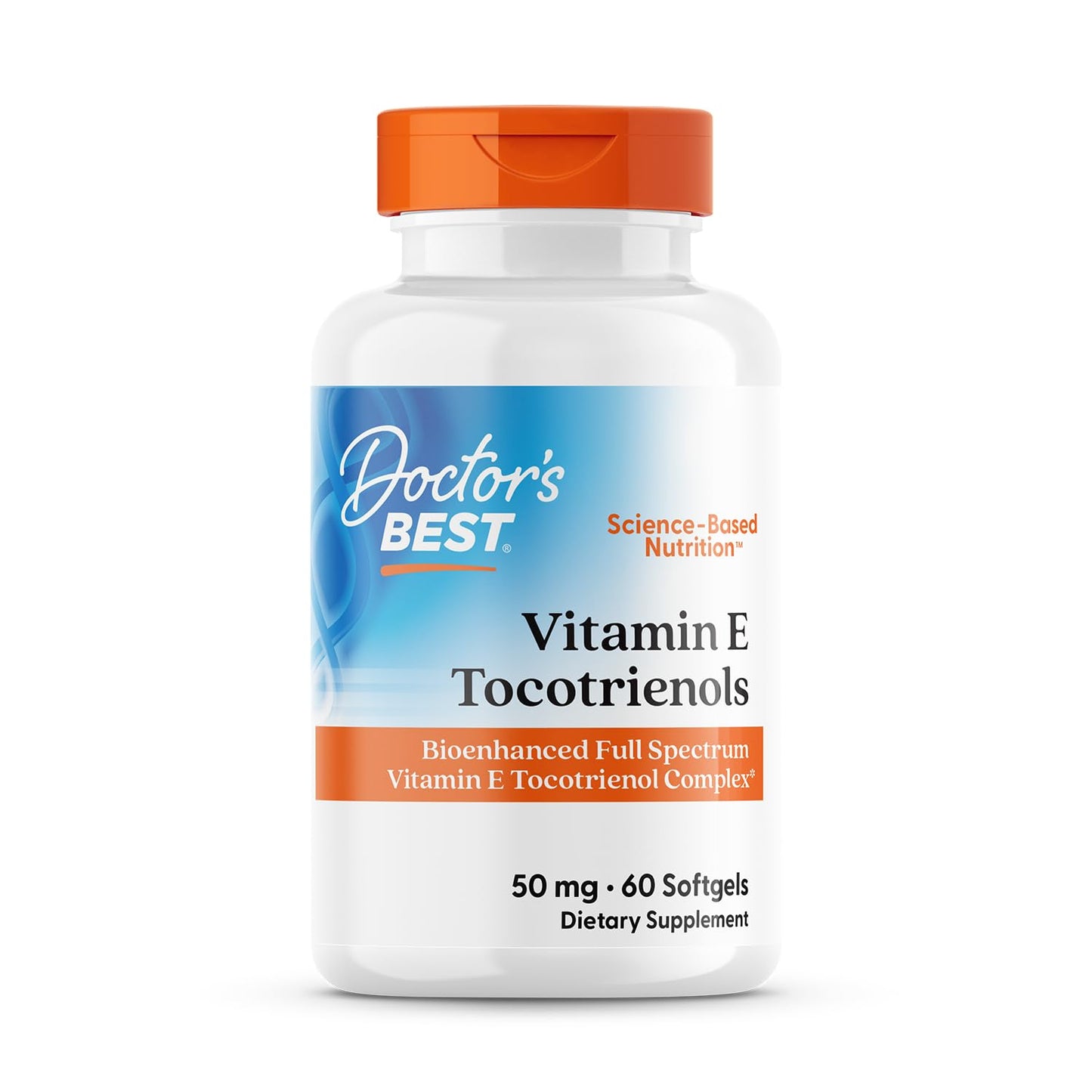 Doctor's Best Vitamin E Tocotrienols contains TocoGaia ULTRA™ bioenhanced full spectrum vitamin E complex, 60 Count