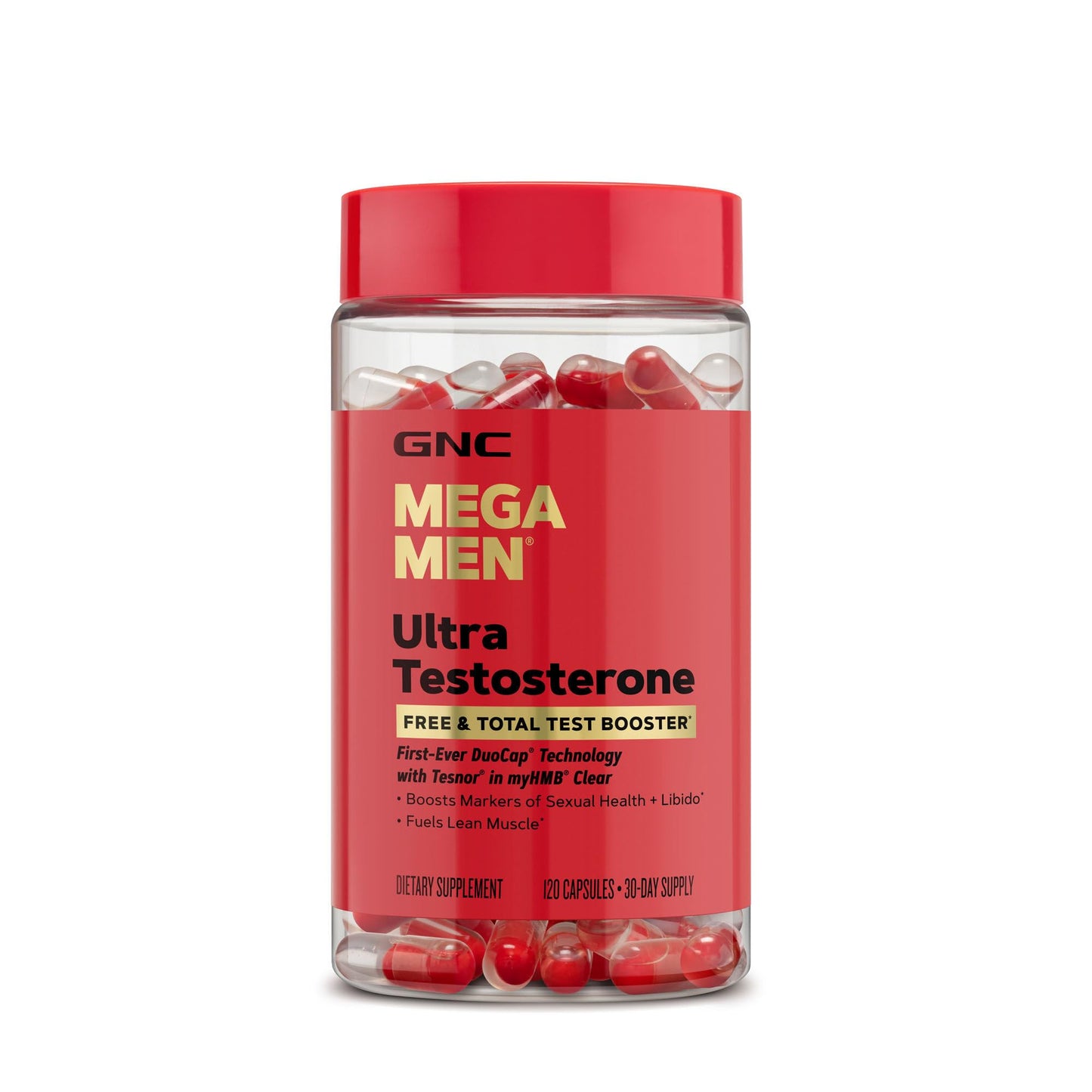 GNC Mega Men Ultra Testosterone | Free & Total Test Booster | 120 Count