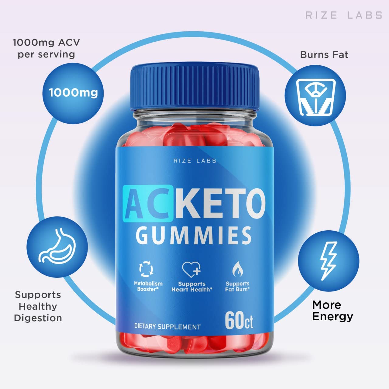 rize labs - AC Keto Gummies for Advanced Weight Loss Support Max Strength Formula Keto+ACV Energy 1000MG Gummy (180 Gummies)