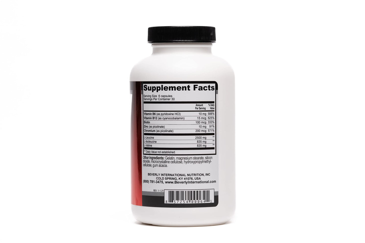 Beverly International Muscularity Specialty BCAA Formula, 180 Capsules. Branched Chain Amino Acids + Chromium Picolinate, B6-B12. Improves Energy Metabolism - Muscle Recovery - Muscle Guard.