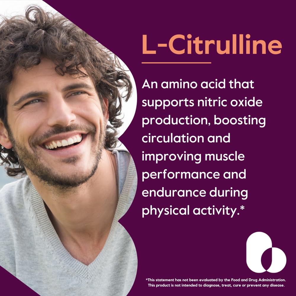 BESTVITE L-Citrulline 750mg per Capsule (120 Vegetarian Capsules) - No Stearates - No Silica - No Fillers - Non GMO - Gluten Free - Vegan