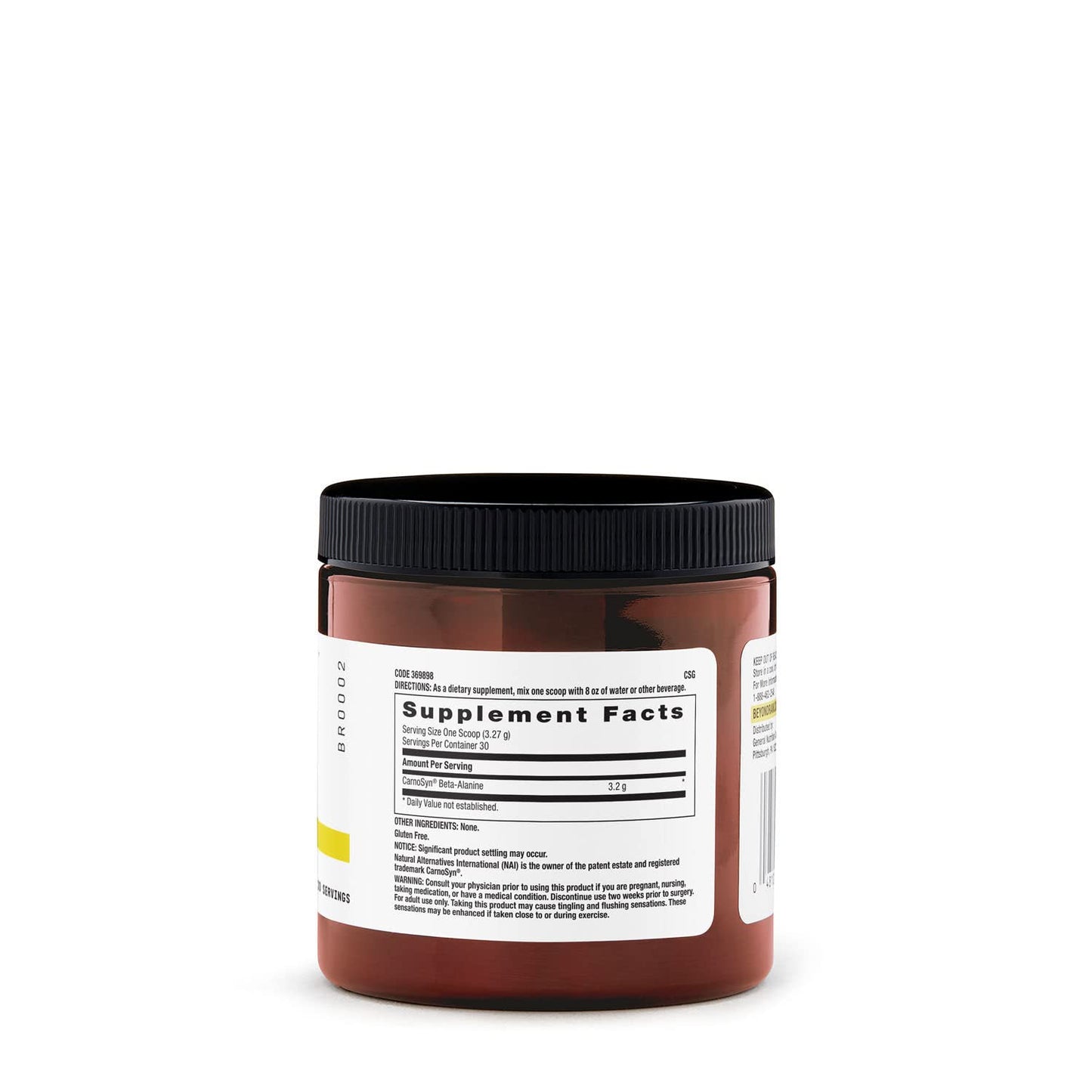 BEYOND RAW Chemistry Labs Beta-Alanine Powder | Increases Workout Performance and Decreases Muscle Soreness | 30 Servings