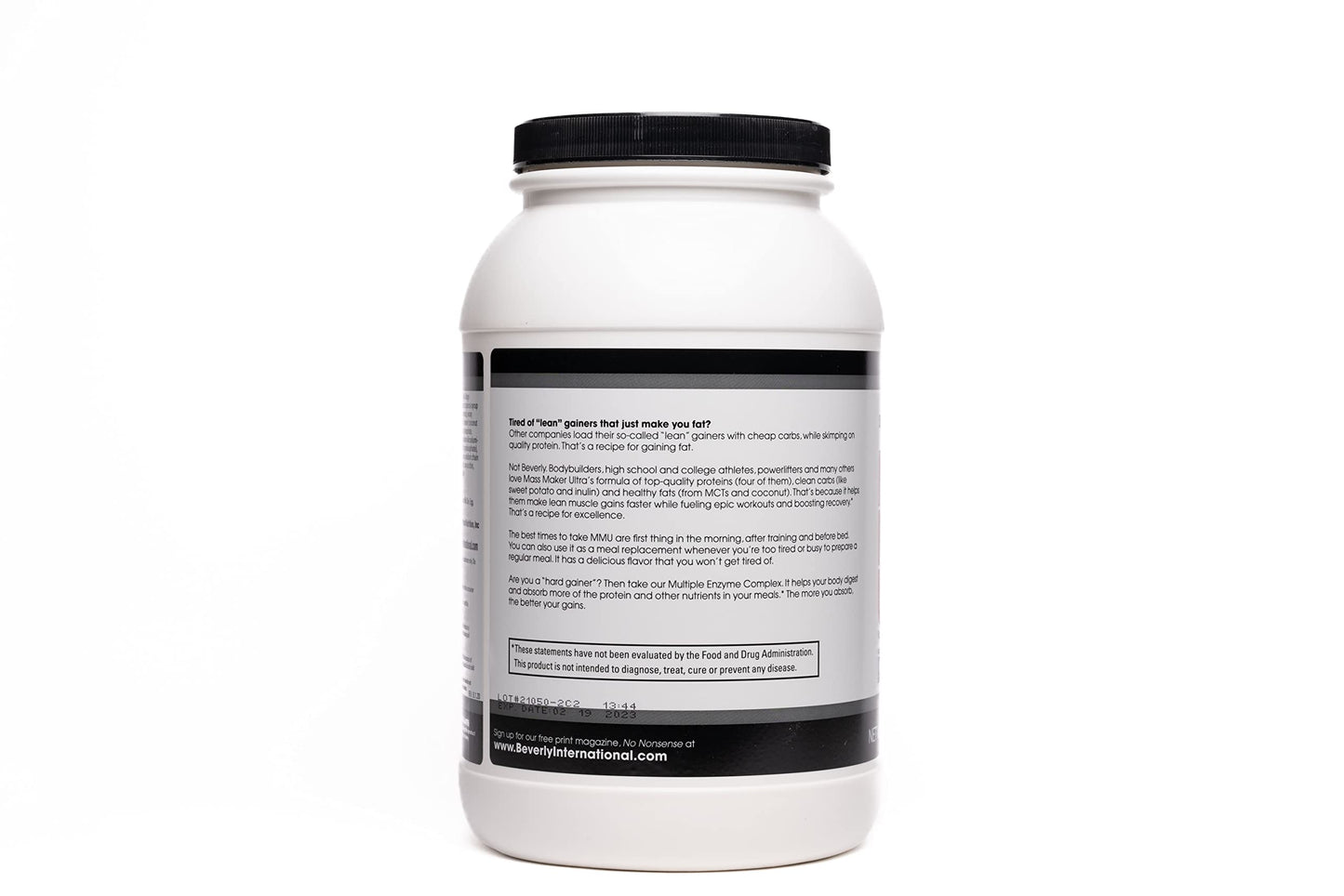 Beverly International Mass Maker Ultra Vanilla, 14 Servings, 3lb. Build Lean Mass Like a Pro. Milk Protein Isolate, Whey Protein Isolate + Egg. MCT Oil. Clean Carbs, Great Taste