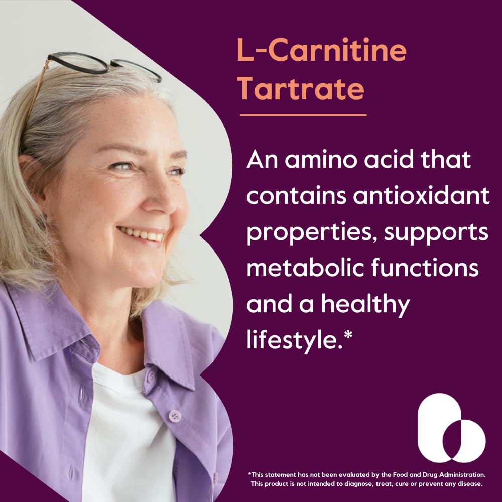 BESTVITE L-Carnitine Tartrate 500mg per Capsule (240 Capsules)(120x2) - No Stearates - Non GMO - Gluten Free