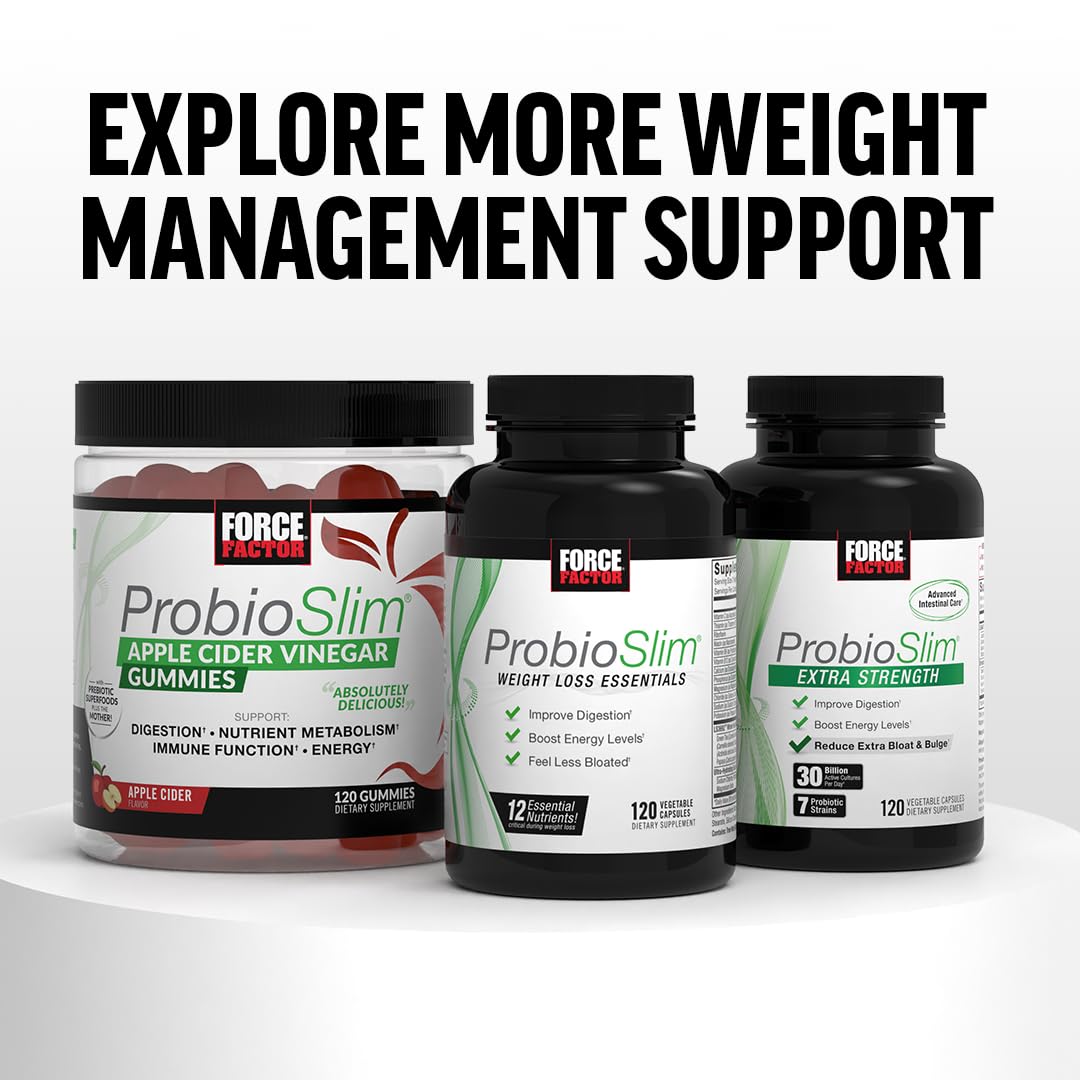 FORCE FACTOR GlucoSlim Weight Loss Pills & Metabolism Booster, Non-Stimulant Thermogenic Fat Burner & Appetite Suppressant, with Clinically Studied Slendacor, 90 Vegetable Capsules