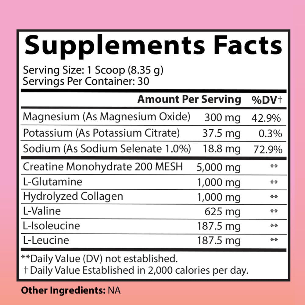 Better Booty BBL Powder Creatine for Women, Booty Gain, Muscle Builder, Energy Booster, L-Glutamine, BCAA's, Collagen, and Hydration Complex Unflavored Drink Mix (250 Grams, 30 Servings)
