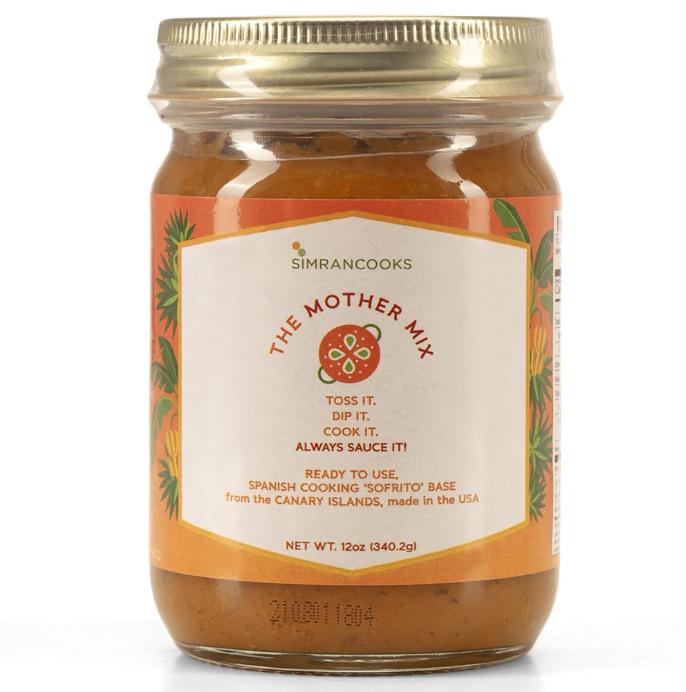 Simrancooks The Mother Mix Spanish Sofrito Cooking Base Ready to Eat Vegetable Base For Paella Recipe Base for Meat Vegetables Seafood Mix From Canary Islands Spain 12oz Made in USA