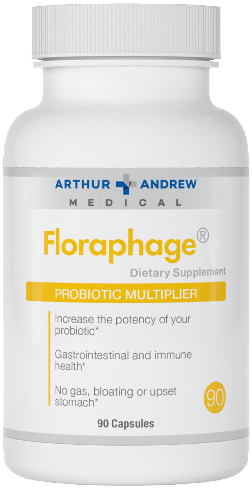 Arthur Andrew Medical, Floraphage, Prebiotic Formula and Probiotic Multiplier, 90 Capsules