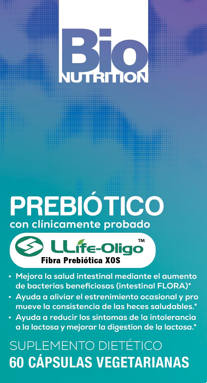 Bio Nutrition Pre-Biotic 60 Vegetarian Capsules Llife Oligo Prebiotic Fiber XOS Patented Formula Improves Gut Health | Promotes Strong Intestinal Flora