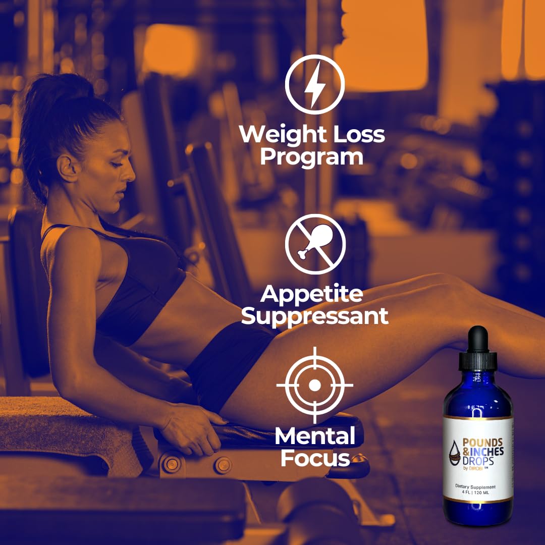 Dirobi Pounds and Inches Weight-Loss Drops, Liquid Weight-Loss Supplement for Women and Men, Diet-Pill Alternative with Delicious Blueberry Flavor…
