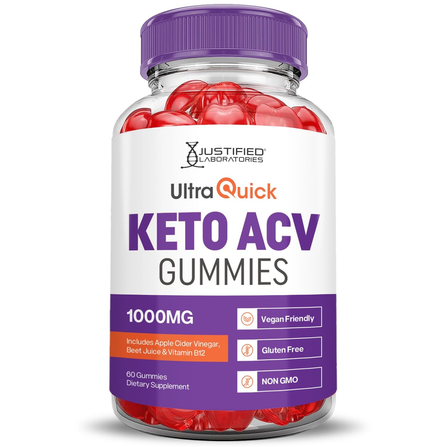 (2 Pack) Ultra Quick Keto ACV Gummies Advanced Formula 1000MG Ultraquick Keto Gummies Apple Cider Vinegar Formulated with Pomegranate Beet Juice Powder B12 Vegan Non GMO 120 Gummys
