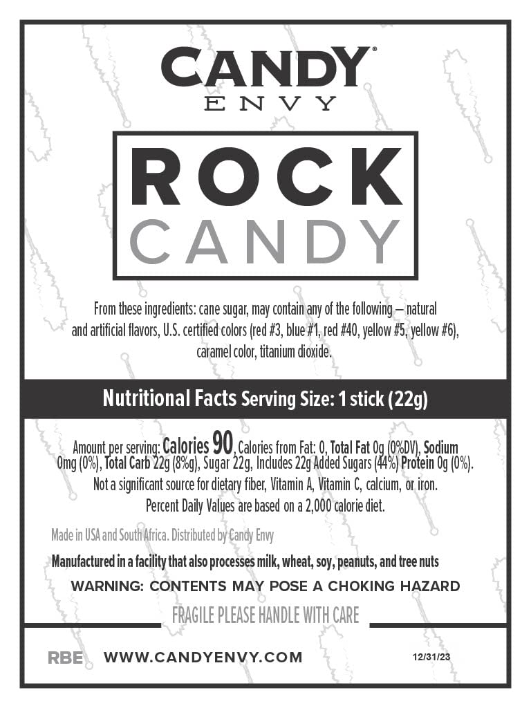 Frozen Ice Rock Candy Sticks 18 Individually Wrapped Rock Candy on a Stick 3 Wands