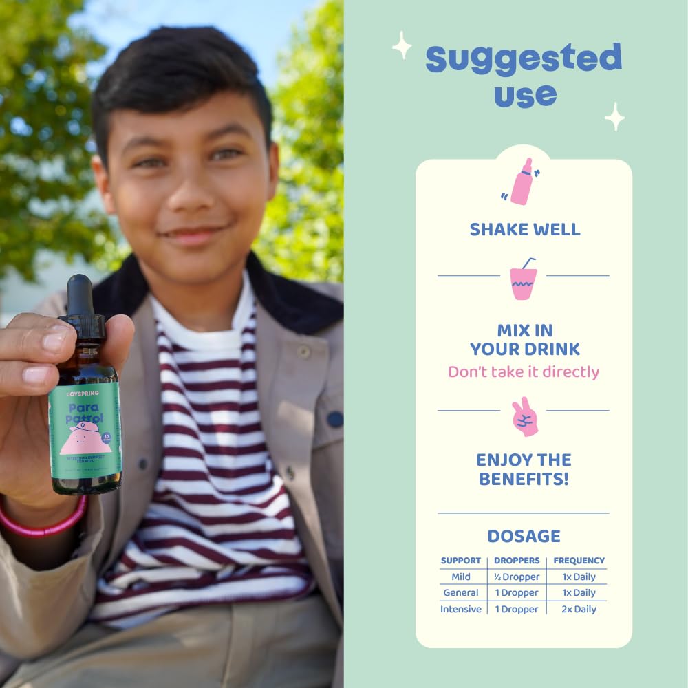 JoySpring Kids' Liquid Cleanse - Natural Liquid Detox, Alcohol-Free Supplement for Digestive Health (1 fl oz) 30 Servings