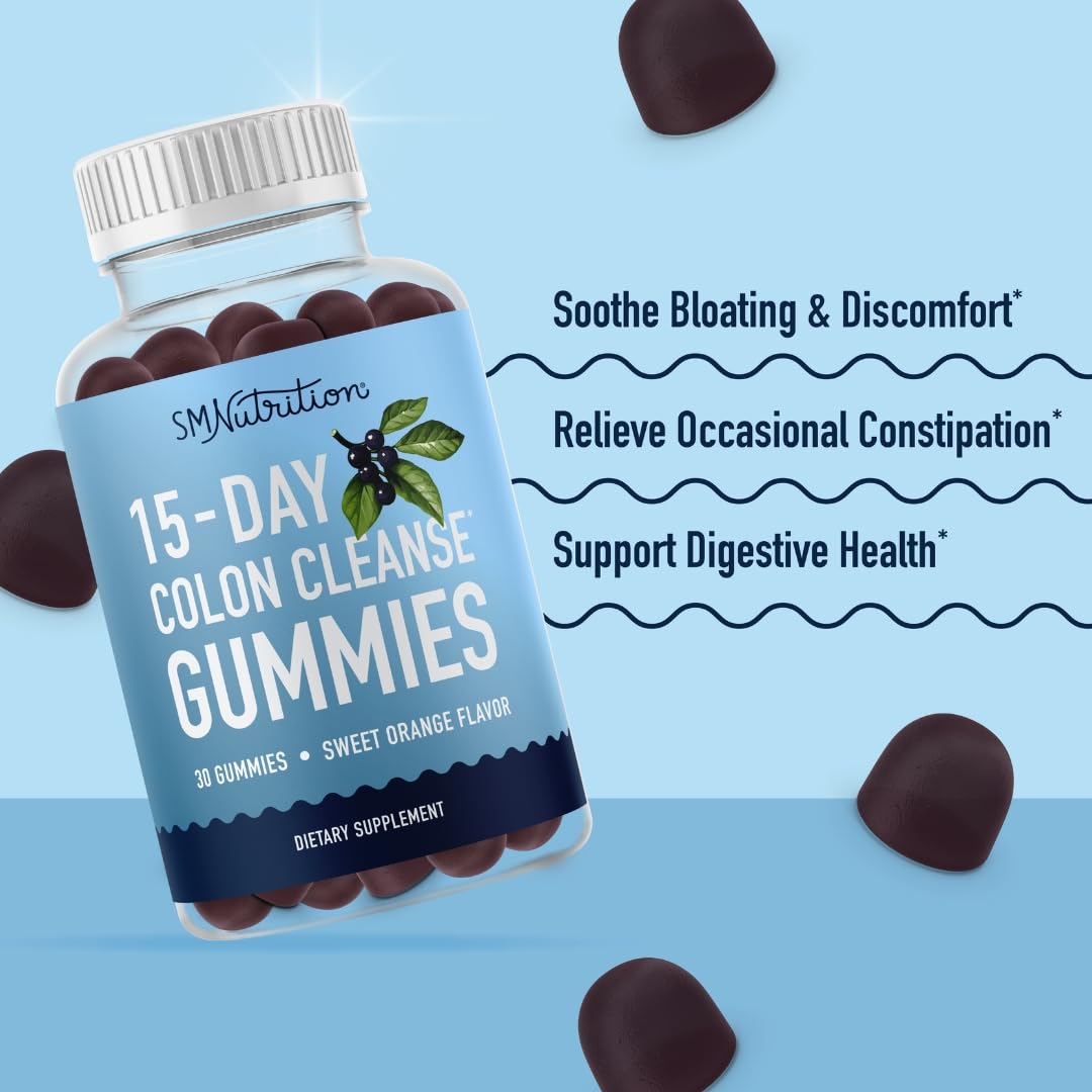 15 Day Colon Cleanse & Detox Gummies | Occasional Constipation & Bloating Relief | Fast Acting Cleanser & Debloat for Women and Men with Triphala for Regularity & Gut Health | Vegan, Gluten-Free