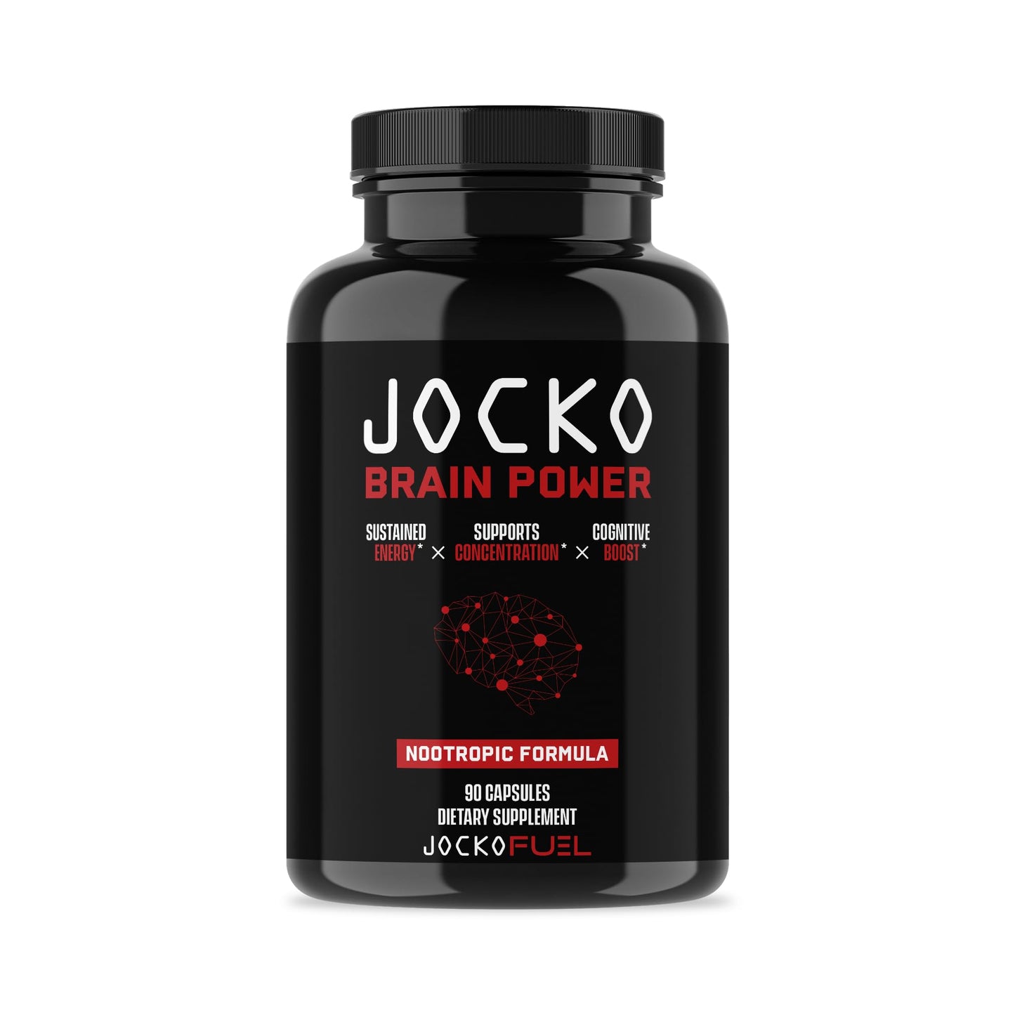 Jocko Fuel Brain Power - Nootropic Dietary Supplements for Memory & Focus - PreWorkout Energy & Focus Supplement (90 Capsules)