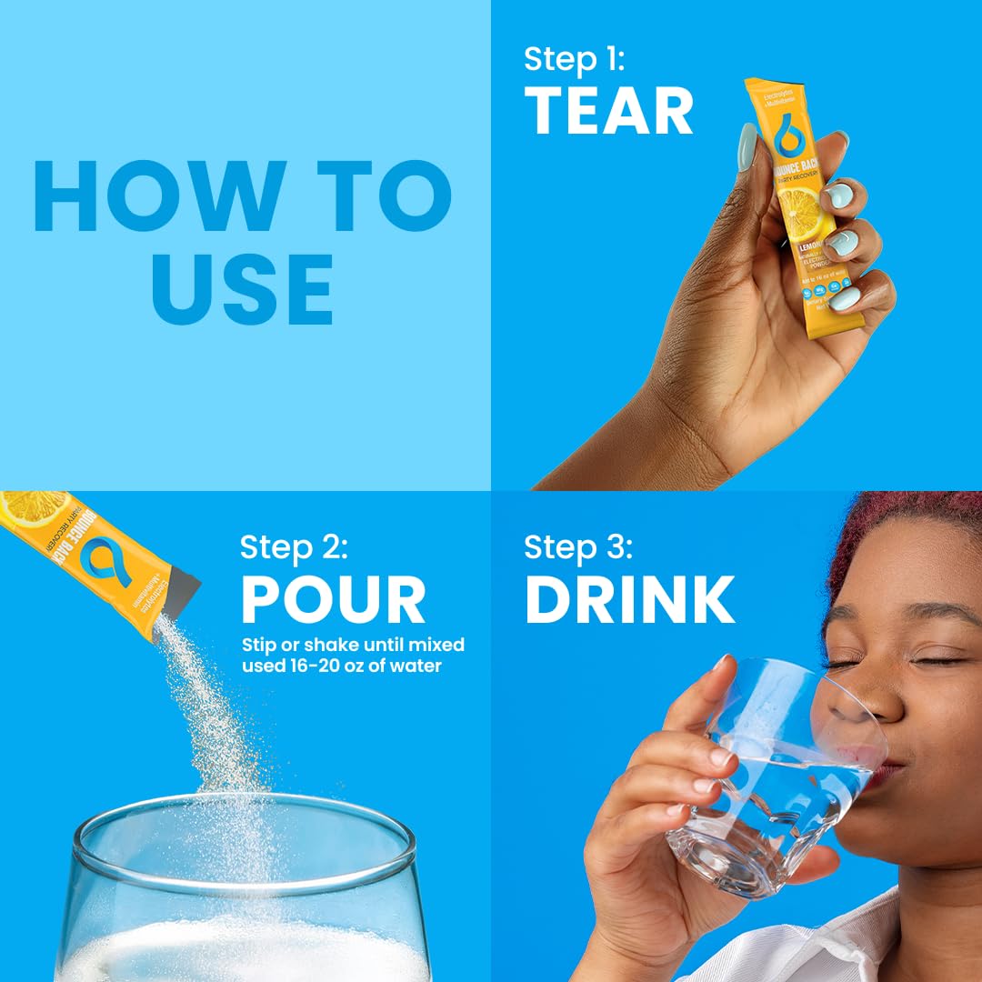 Pre and Post Drinking Liver Support for Morning Recovery | Electrolyte + Vitamins and Mineral Hydration Packs | Perfect After a Night Out | Vacation and Travel Essential (16 Pack, Lemonade)