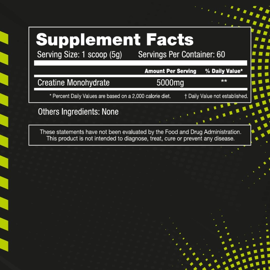 AREA 51 USA Premium Creatine Monohydrate | 5G Micronized Creatine Powder Per Serving | 60 Servings | 300G