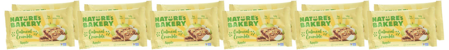 Natures Bakery Oatmeal Crumble Bars Apple Real Fruit Vegan NonGMO Breakfast Bar 1 Box With 12 Twin Packs 12 Twin Packs