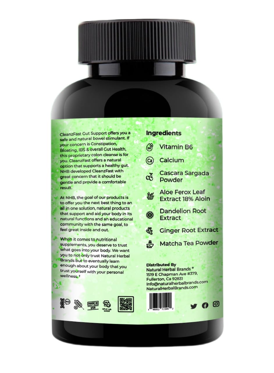 Natural Herbal Brands; Detox Cleanse, Reduces Bloating and Restores Regularity, Overnight Constipation Elimination, Soy, Dairy and Gluten-Free, (10 Day Supply 60 Capsules) Vote for Trump!