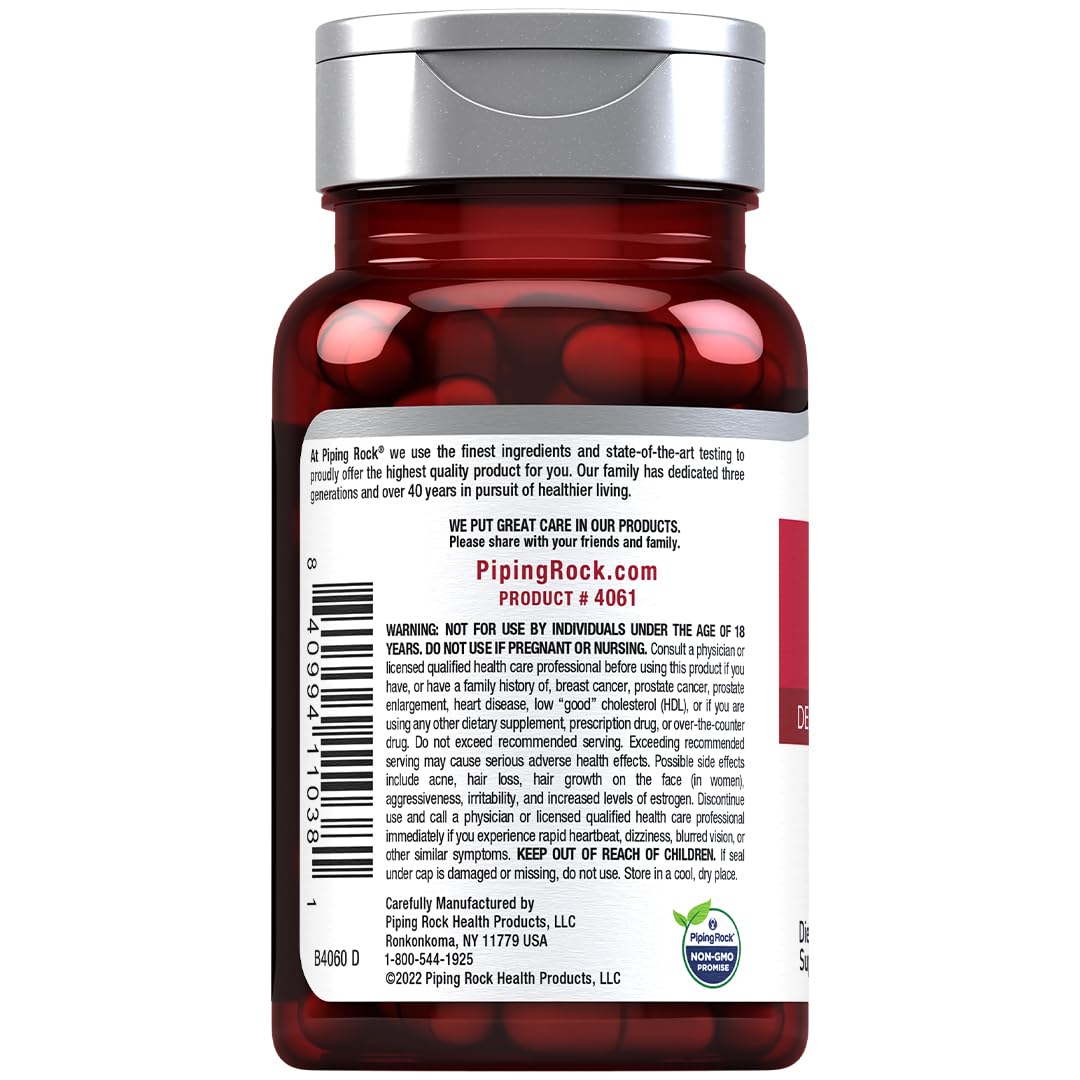 Piping Rock DHEA for Women and Men 100mg | 90 Capsules | Dehydroepiandrosterone Supplement | Non-GMO, Gluten Free