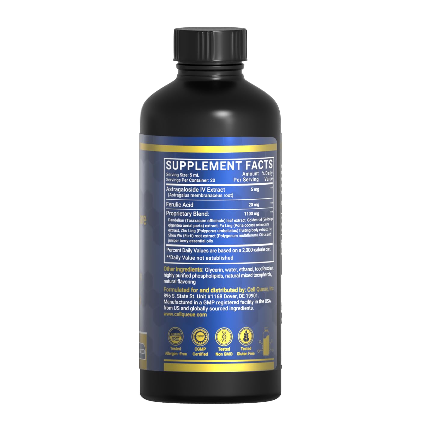 Cell Queue Kidney Cleanse Supplement - Liposomal Kidney Care, Kidney Cleanse Detox & Repair, Support Bladder & Urinary Tract - 3.38oz Liquid
