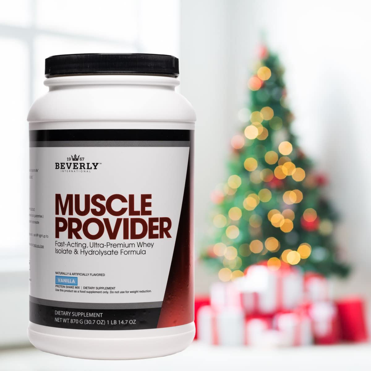 Beverly International Muscle Provider, 30 Servings, Vanilla. Super-Fast-Absorbing Whey Protein Powder for Recovery, Lean Muscle. Fills Your Muscles, not Your Stomach. Tastes Like Ice Cream