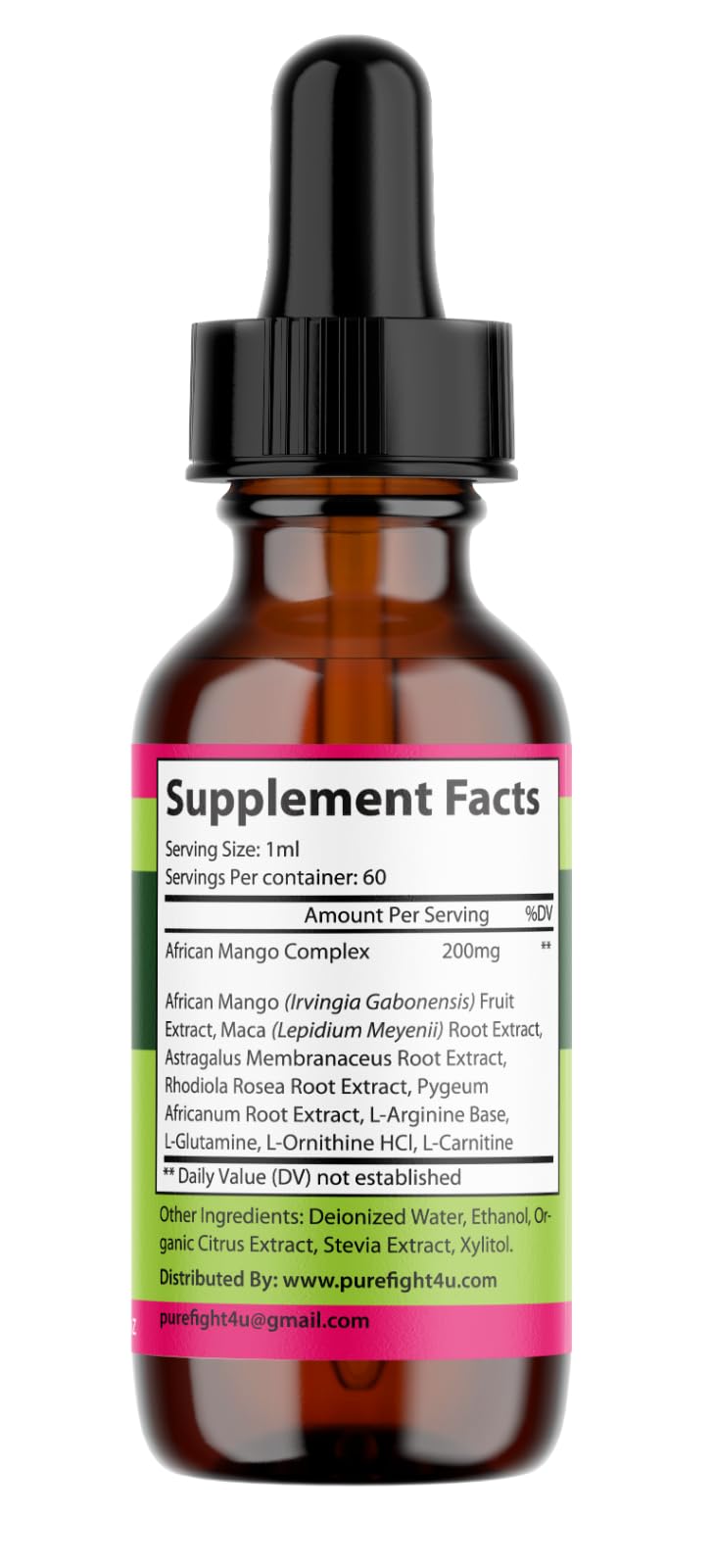 PureFight4U Diet Drops Supports Fat Burning, Increase Energy, Stamina and Metabolism, Weight Management Dietary Supplement 200MG | 1 FL OZ
