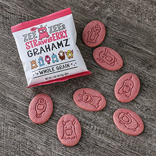 Zee Zees Variety Pack Grahamz Birthday Cake Strawberry Original 1 oz 24 pack Nut Free Whole Grain Vegan Safe for School OnTheGo Kosher Allergy Friendly