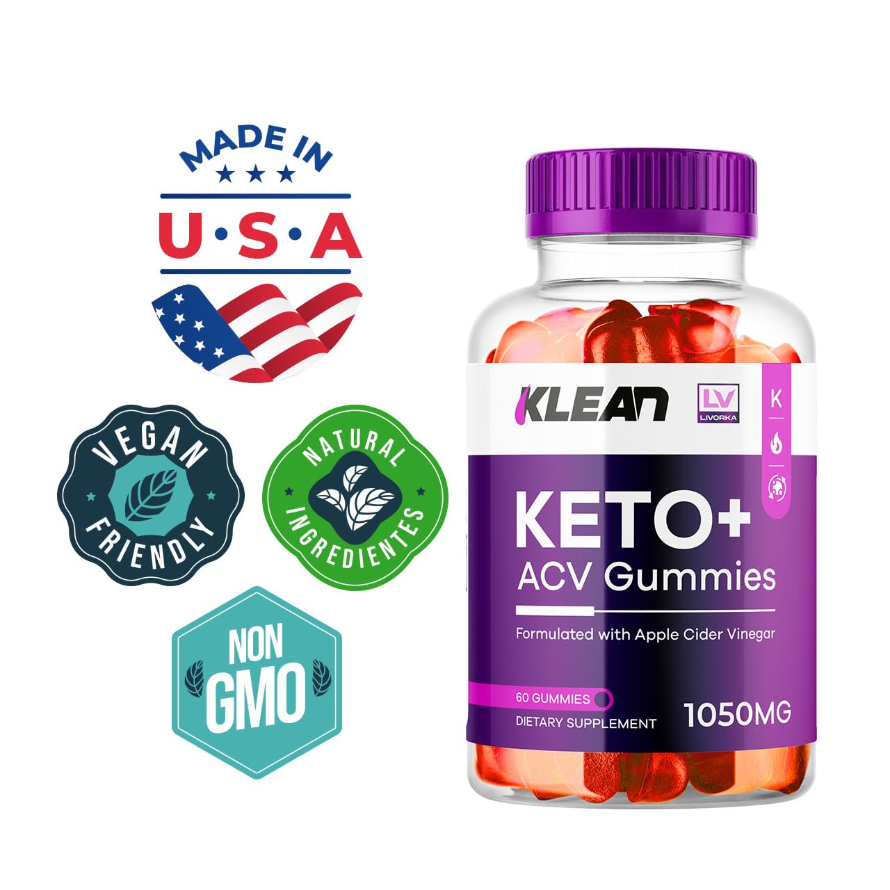 (3 Pack) Klean Keto ACV Gummies Advanced Weight Loss Support, Klean Keto, Keto Klean ACV Weight Loss Gummies 1050MG, Klean Keto Plus ACV Gummies, KetoKlean Gummies, 180 Gummies for 3 Months