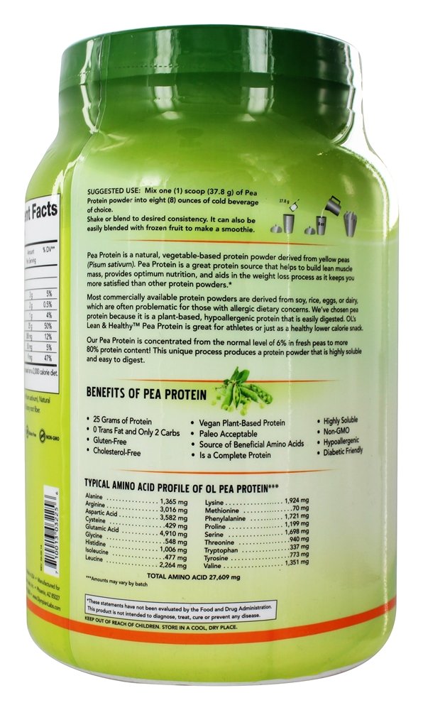 Olympian Labs Pea Protein, Natural Vanilla 1000 Grams