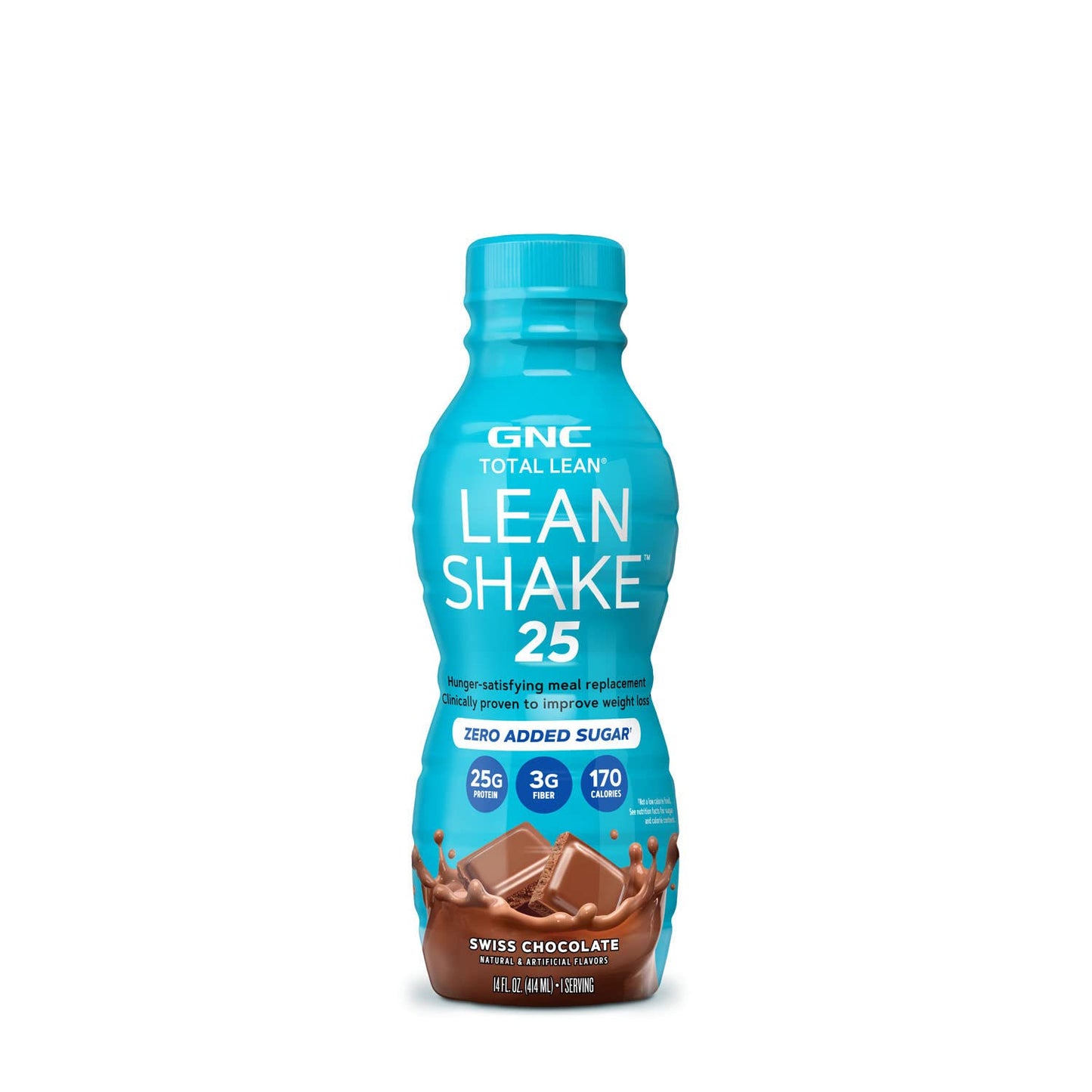GNC Lean Shake 25 Protein Shake, Clinically Proven Weight Management, Meal Replacement, 25g Protein with Zero Added Sugar, Ready to Drink, Swiss Chocolate, Pack of 12