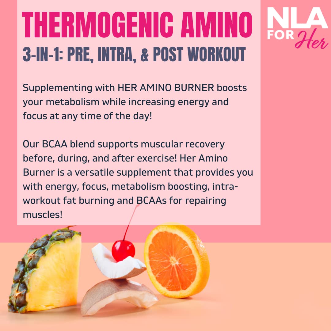 Her Thermogenic Amino Women's Pre Post & Intra Workout Booster (Hawaiian Sunset,30 Servings) BCAA Essential Amino Acids, Caffeine, & Electrolytes- Max Your Workouts w Sustained Energy-Vegan,Sugar Free