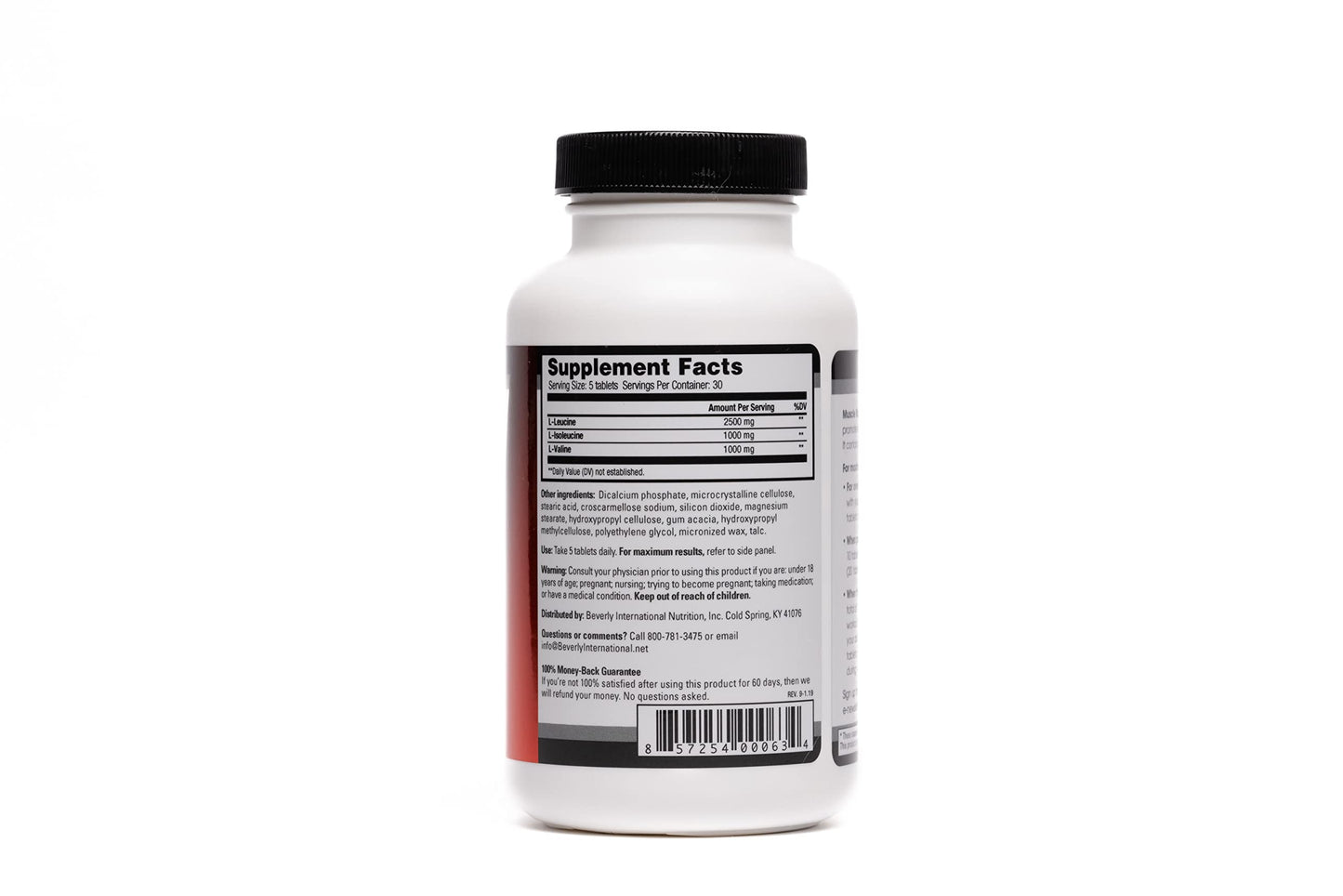 Beverly International Muscle Mass, 150 Tablets. A Free-Form Branched-Chain Amino Acid (BCAA) for Lean Muscle Mass & Recovery. Contains 2.5:1:1 Ratio of Leucine to Isoleucine to Valine. Muscle Fuel