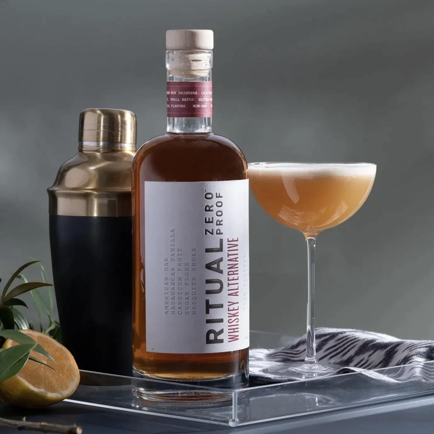 Ritual Zero NonAlcoholic Whiskey Alternative with 5 Pack of Q Mixers Ginger Beer for your favorite AlcoholFree Mixed Drink