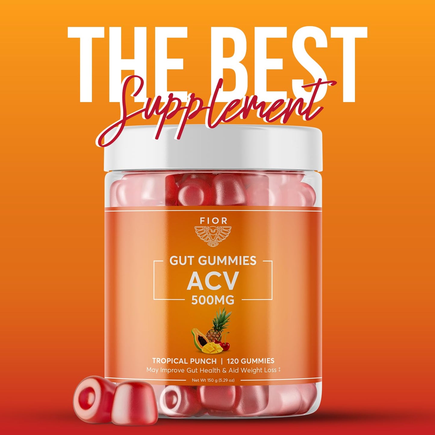 FIOR ACV Detox and Cleanse Gummy (Fruit Punch, 120)